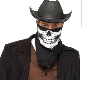 Leg Avenue 2141 Skull Bandana One Size Black & Whi